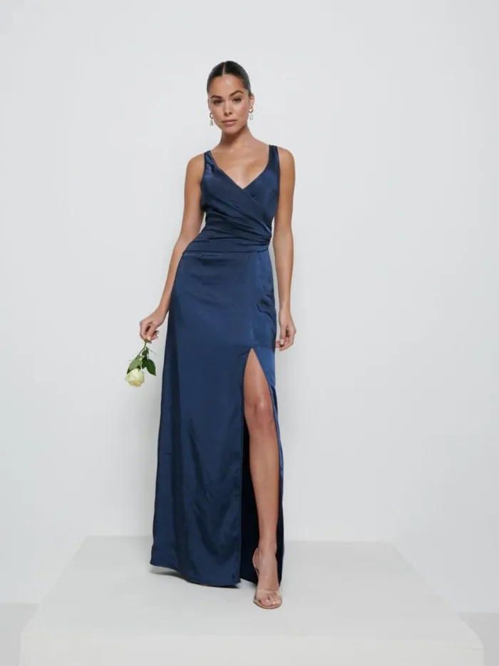Pretty Lavish Bridesmaid Dresses Esmee Wrap Maxi Bridesmaid Dress Navy 8211 Women
