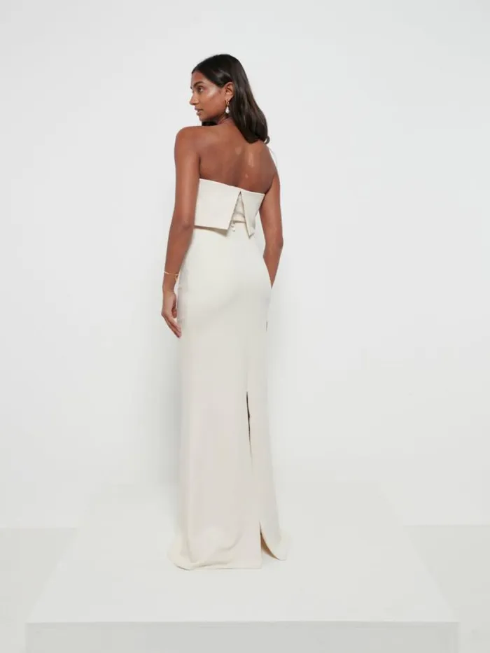 Pretty Lavish Bridesmaid Dresses Julia Crepe Maxi Bridesmaid Dress Champagne 8211 Women