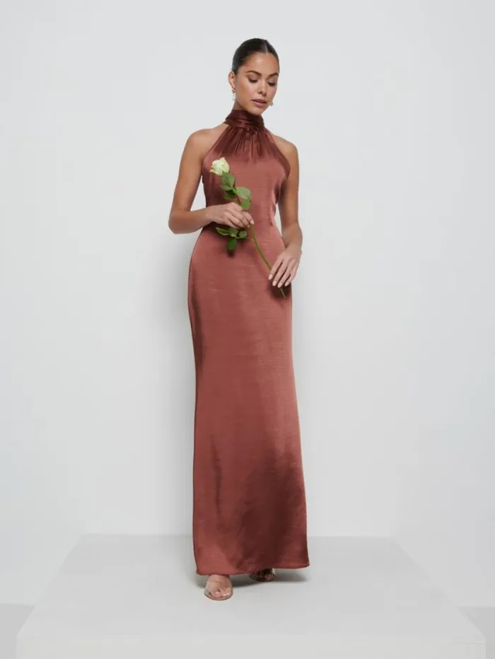 Pretty Lavish Bridesmaid Dresses Odelle Maxi Bridesmaid Dress Matte Mahogany 8211 Women