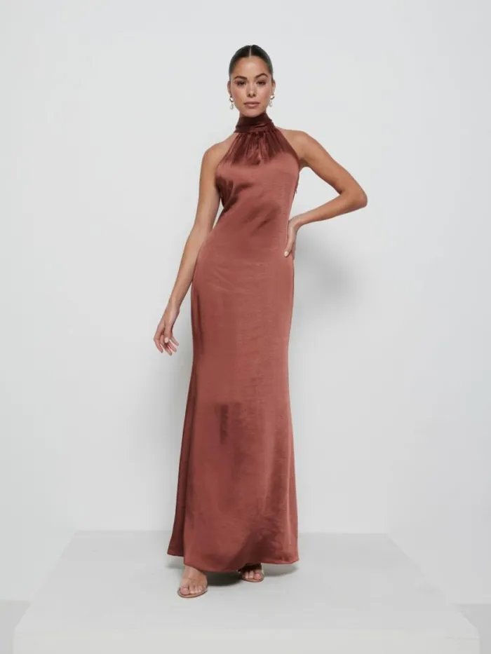 Pretty Lavish Bridesmaid Dresses Odelle Maxi Bridesmaid Dress Matte Mahogany 8211 Women