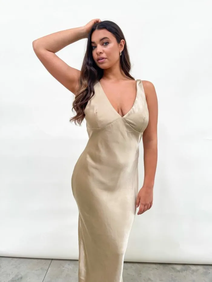 Pretty Lavish Bridesmaid Dresses Piper Maxi Dress Bronze 8211 Women