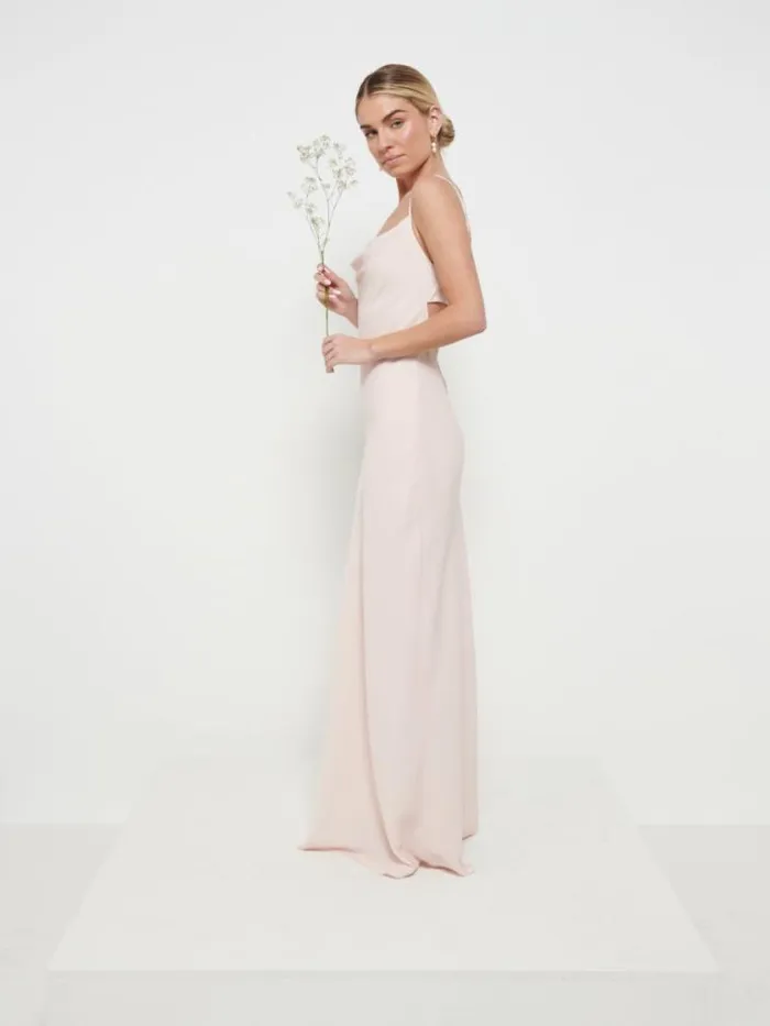 Pretty Lavish Chiffon Bridesmaid Dresses Keisha Chiffon Maxi Bridesmaid Dress Blush 8211 Women