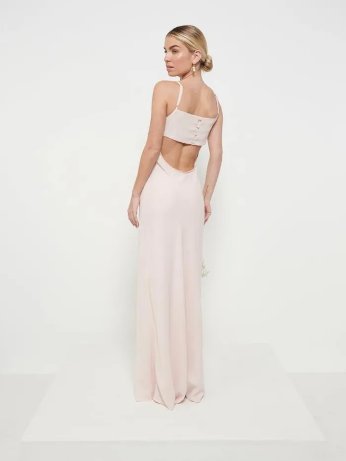 Pretty Lavish Chiffon Bridesmaid Dresses Keisha Chiffon Maxi Bridesmaid Dress Blush 8211 Women