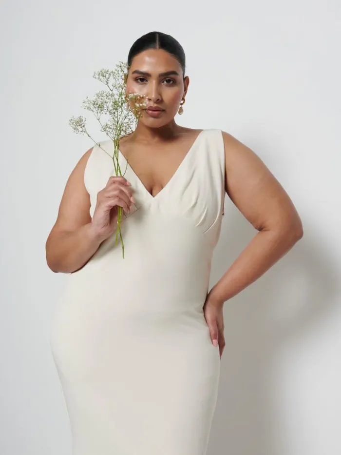 Pretty Lavish Crepe Bridesmaid Dresses Esmee Crepe Maxi Bridesmaid Dress Curve Champagne 8211 Women