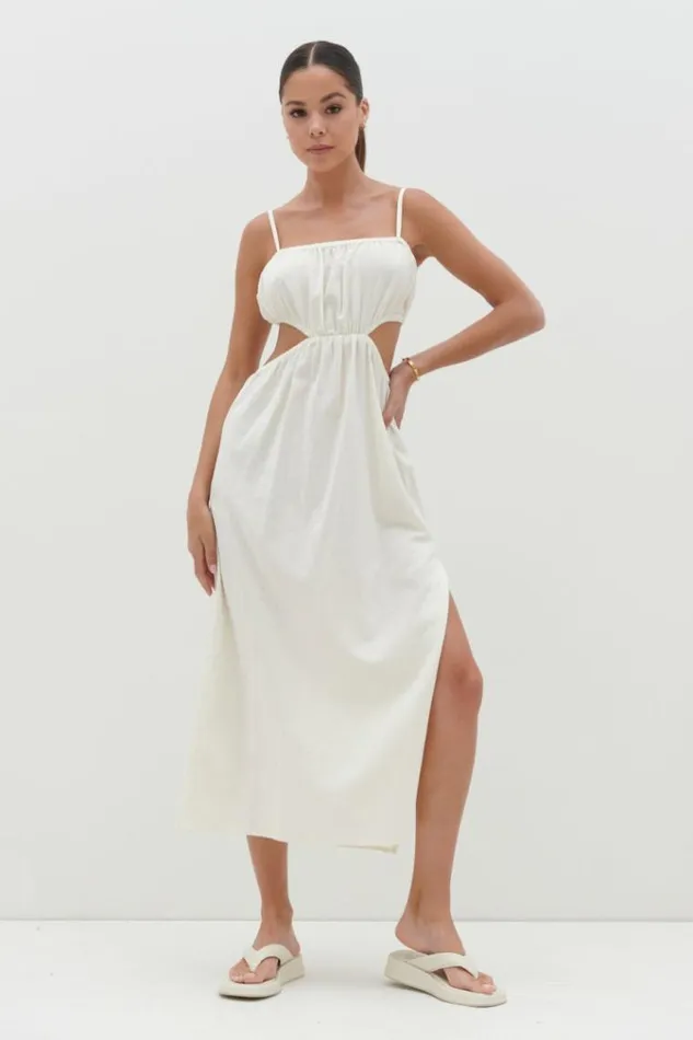 Pretty Lavish Dresses Artie Cut Out Midaxi Dress Cream 8211 Women