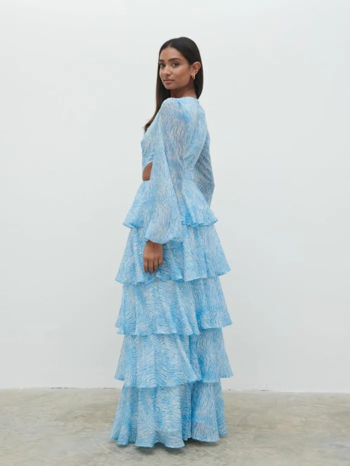 Pretty Lavish Dresses Ashton Cut Out Maxi Dress Blue Swirl 8211 Women