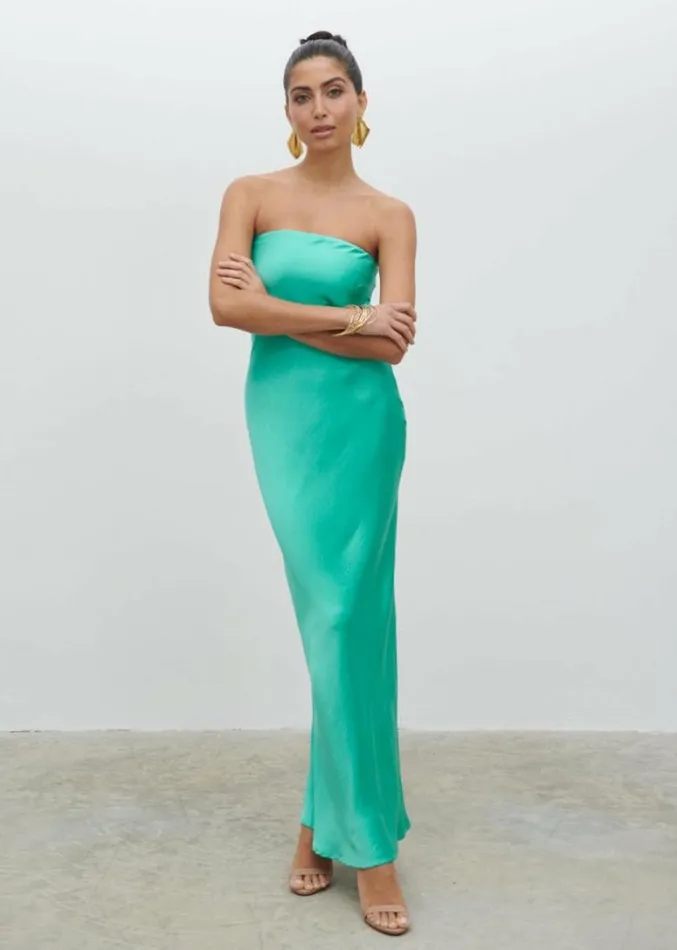Pretty Lavish Dresses Heather Bandeau Maxi Dress Green 8211 Women