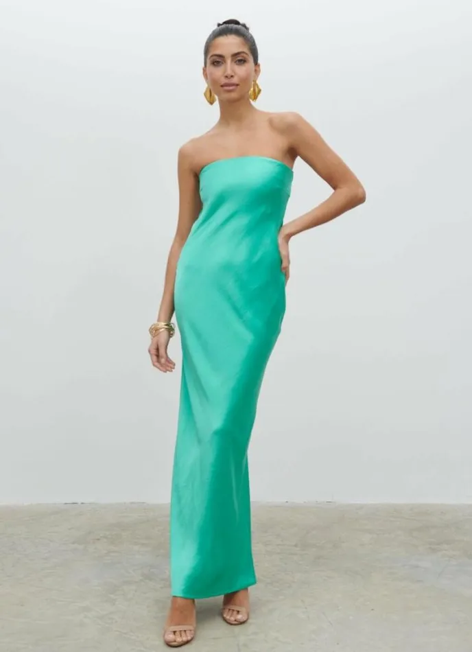 Pretty Lavish Dresses Heather Bandeau Maxi Dress Green 8211 Women