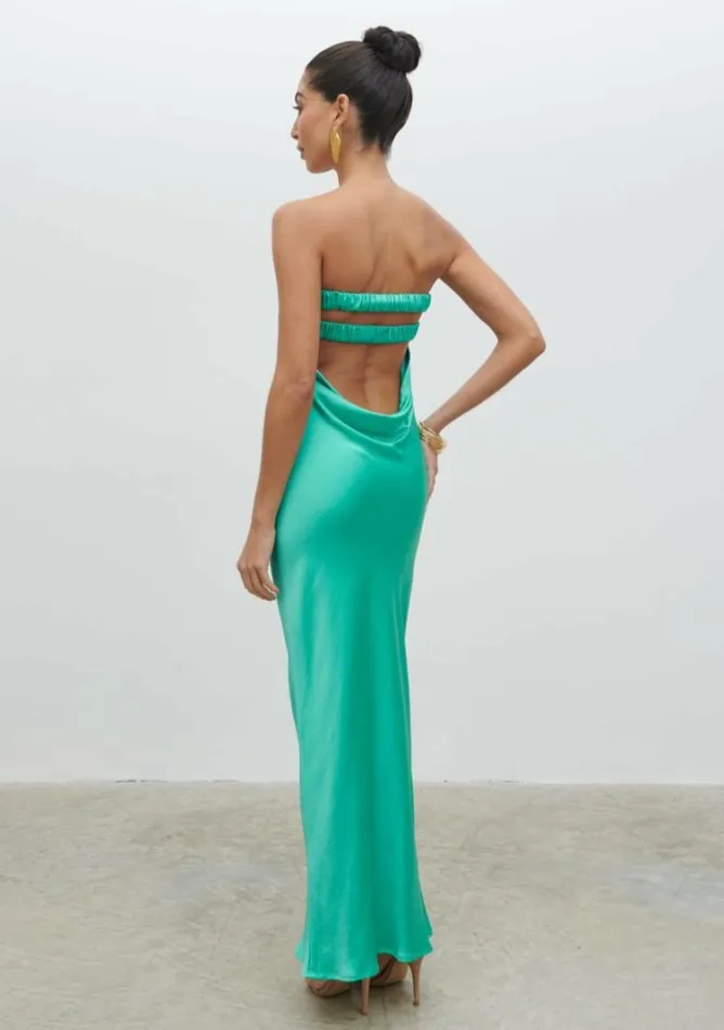 Pretty Lavish Dresses Heather Bandeau Maxi Dress Green 8211 Women