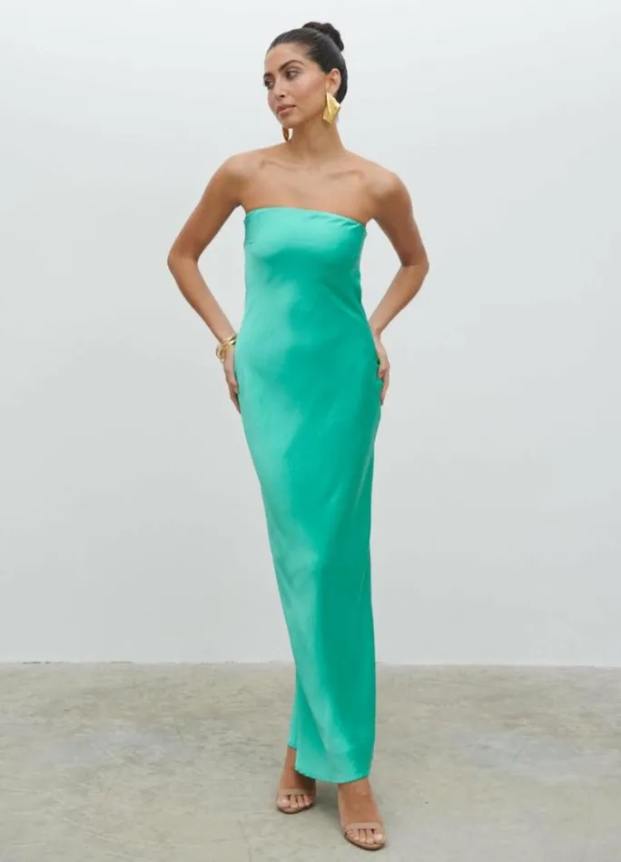 Pretty Lavish Dresses Heather Bandeau Maxi Dress Green 8211 Women