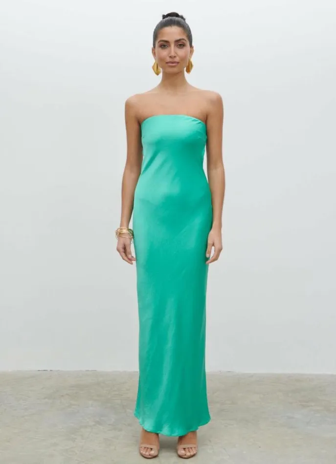 Pretty Lavish Dresses Heather Bandeau Maxi Dress Green 8211 Women