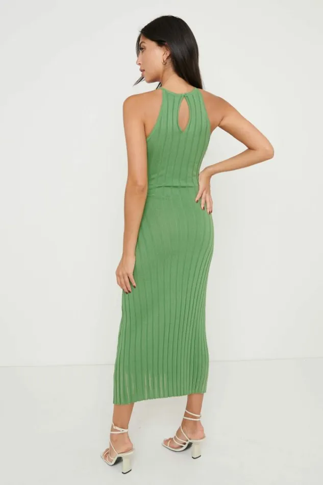 Pretty Lavish Dresses Isla Cut Out Midaxi Knit Dress Green 8211 Women