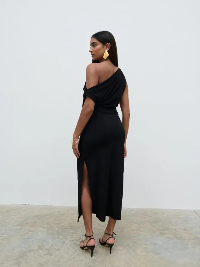 Pretty Lavish Dresses Janece Asymmetric Jersey Dress Black 8211 Women
