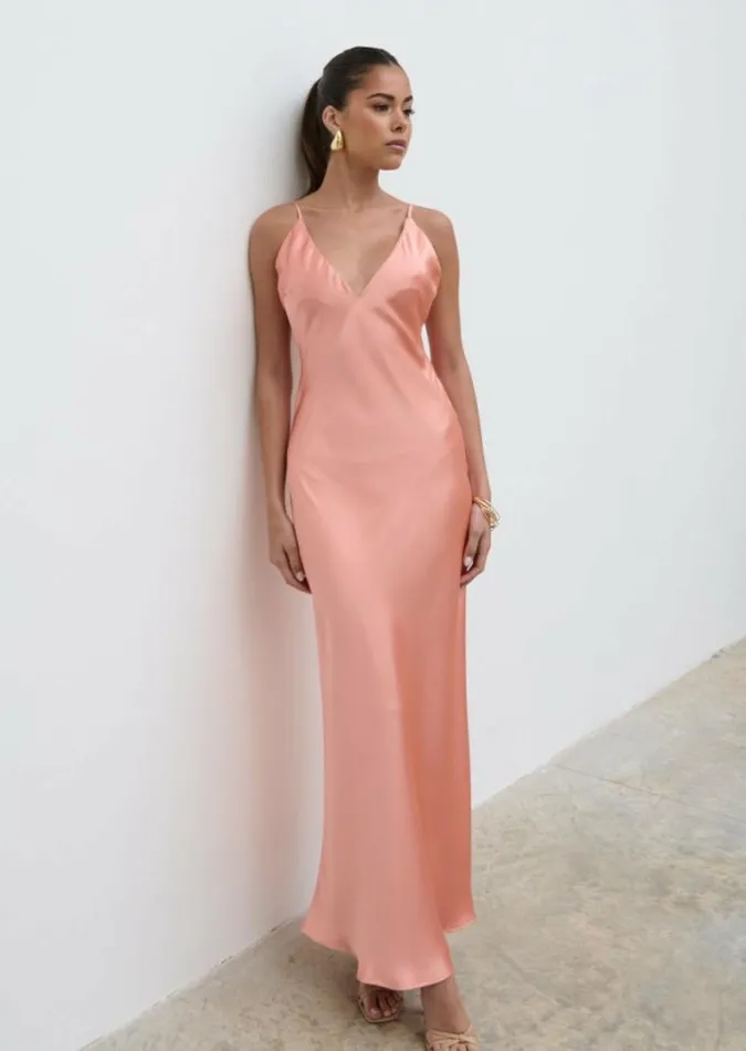 Pretty Lavish Dresses Jode Maxi Dress Apricot Pink 8211 Women