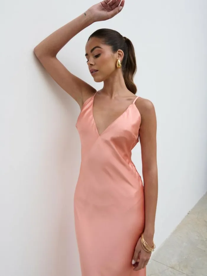 Pretty Lavish Dresses Jode Maxi Dress Apricot Pink 8211 Women