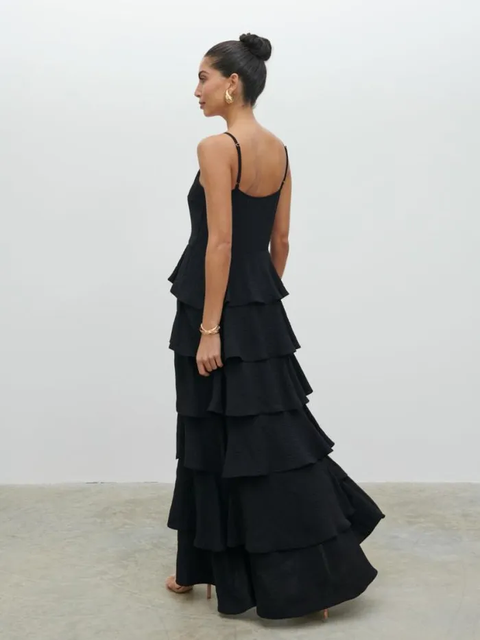 Pretty Lavish Dresses Lissy Textured Maxi Dress Black 8211 Women