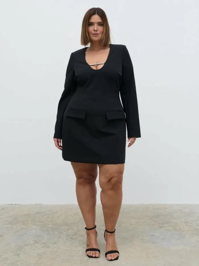 Pretty Lavish Dresses Lou Embellished Trim Mini Dress Curve Black 8211 Women