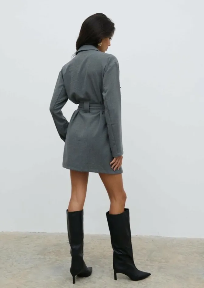 Pretty Lavish Dresses Morgan Tailored Cargo Mini Dress Grey 8211 Women