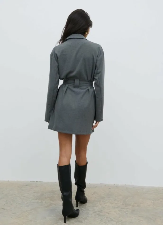 Pretty Lavish Dresses Morgan Tailored Cargo Mini Dress Grey 8211 Women