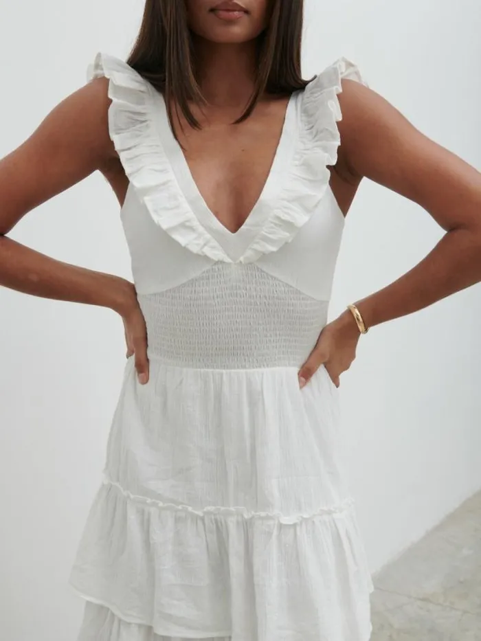 Pretty Lavish Dresses Opal Ruffle Midaxi Dress White 8211 Women