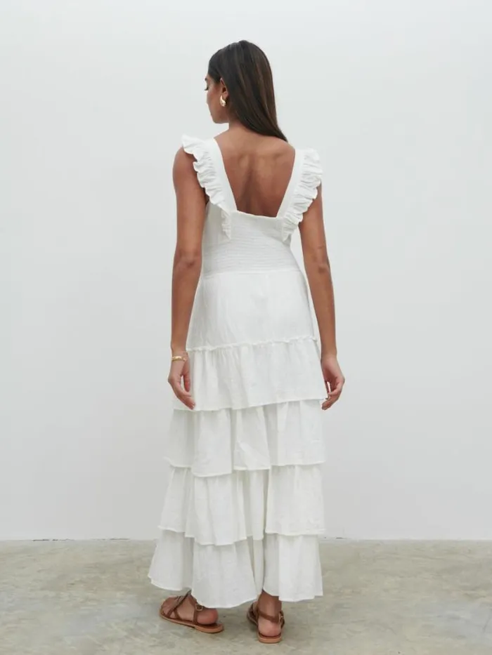 Pretty Lavish Dresses Opal Ruffle Midaxi Dress White 8211 Women