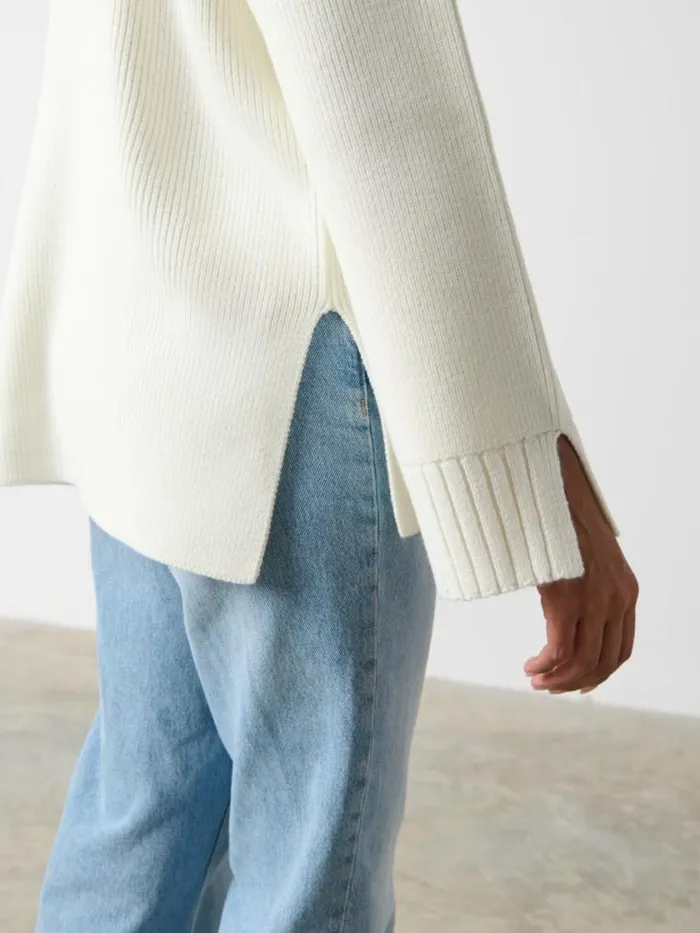 Pretty Lavish Knitwear Amory Grown Neck Knit Jumper Cream 8211 Women