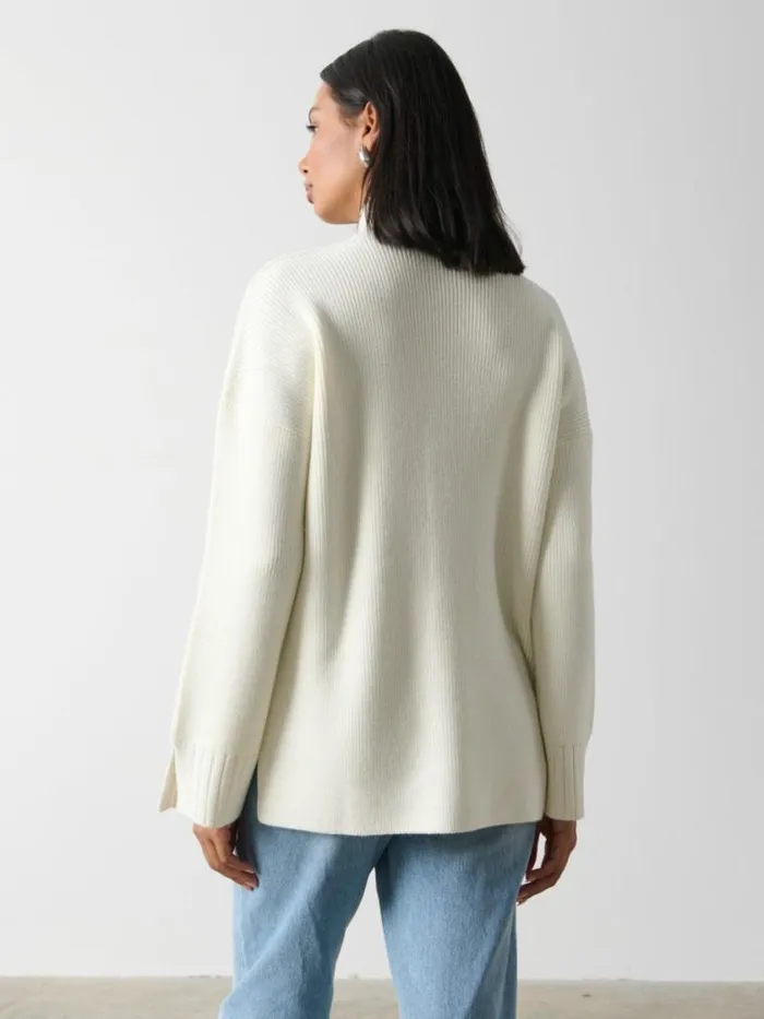 Pretty Lavish Knitwear Amory Grown Neck Knit Jumper Cream 8211 Women