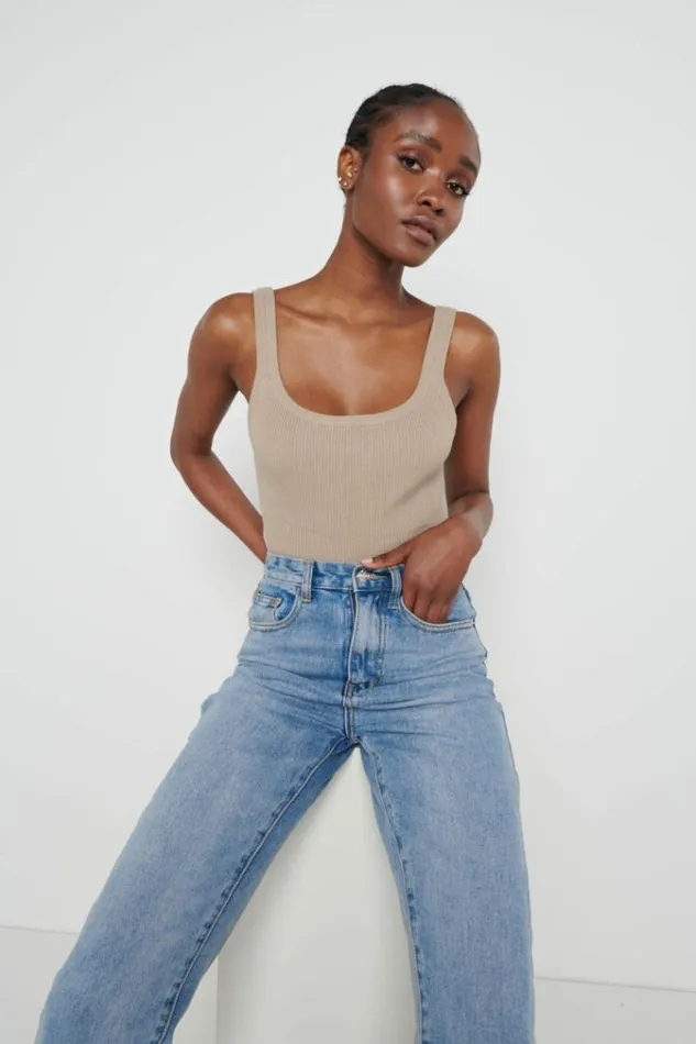 Pretty Lavish Knitwear Gabby Knit Cami Top Brown 8211 Women