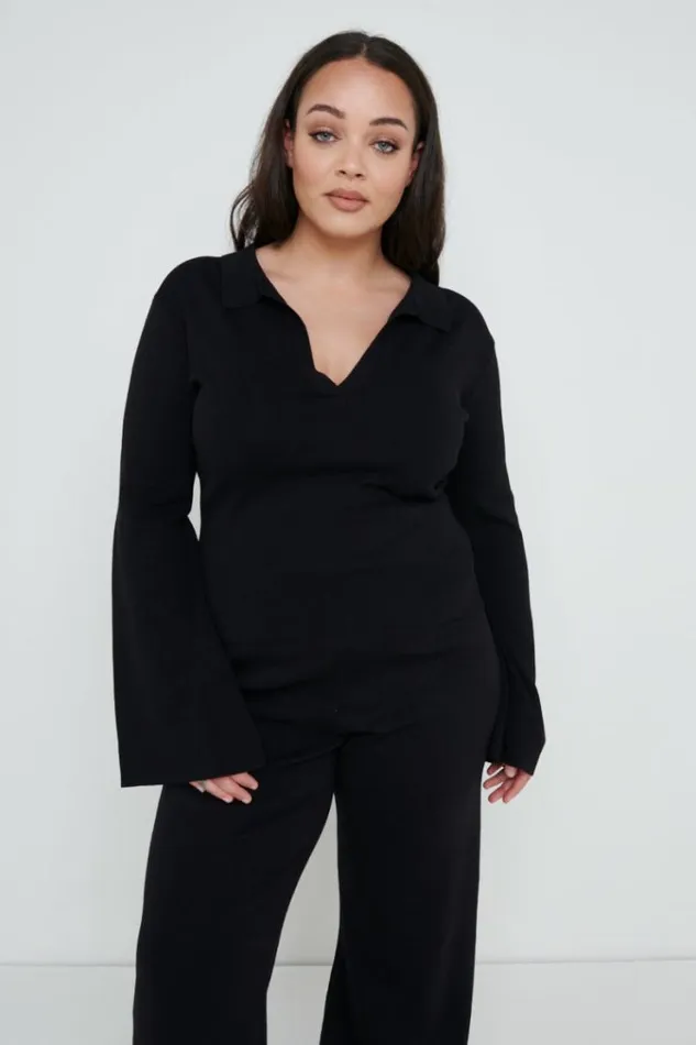 Pretty Lavish Knitwear Hayden Knit Top Black Black 8211 Women