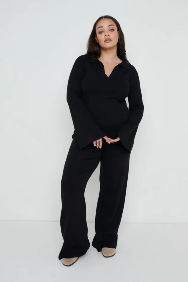 Pretty Lavish Knitwear Hayden Knit Top Black Black 8211 Women
