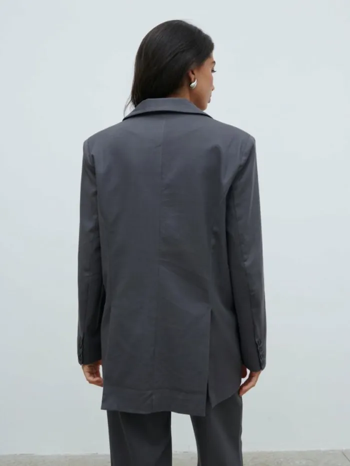 Pretty Lavish Outerwear Brady Oversized Boxy Blazer Grey 8211 Women