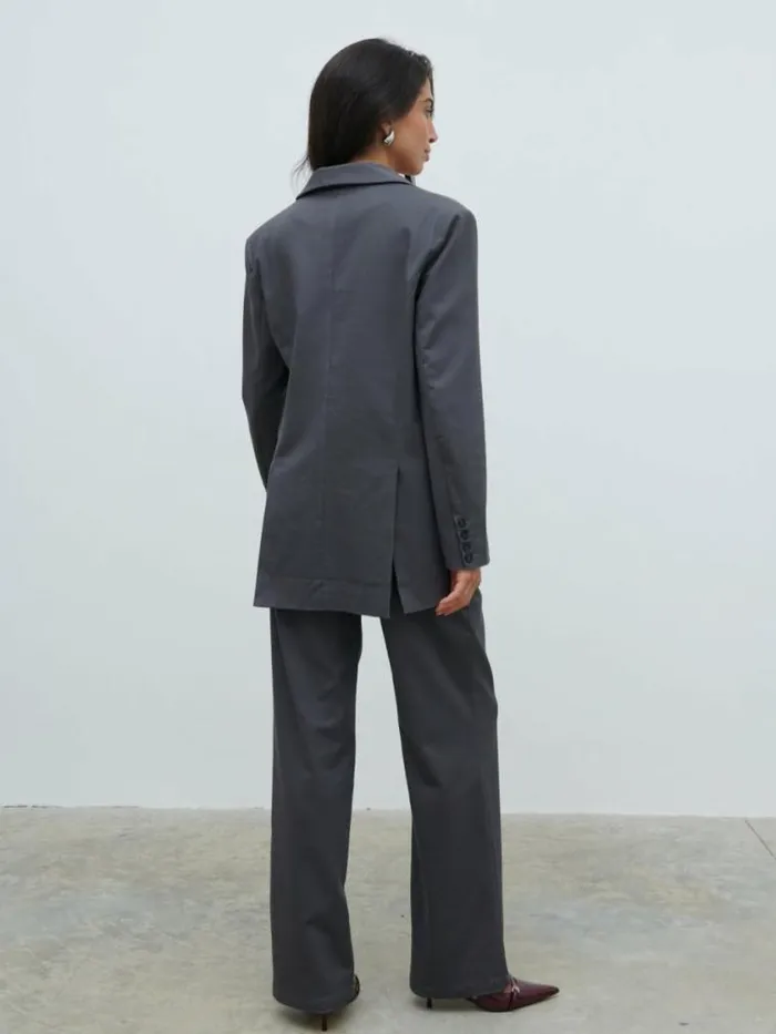 Pretty Lavish Outerwear Brady Oversized Boxy Blazer Grey 8211 Women