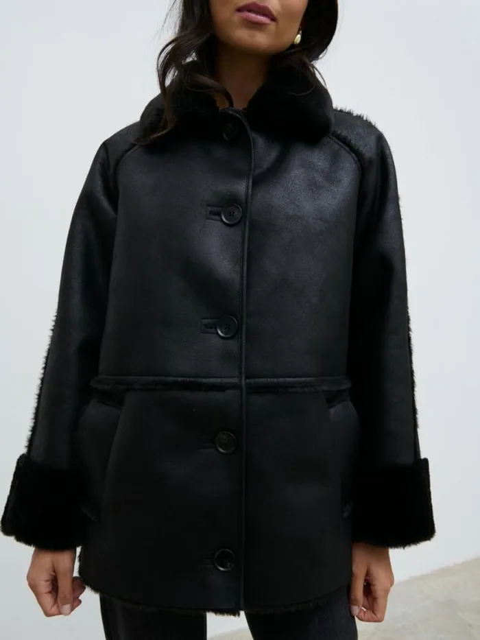 Pretty Lavish Outerwear Sawyer Aviator Coat Black 8211 Women