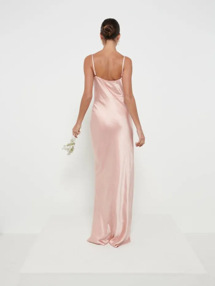 Pretty Lavish Satin Bridesmaid Dresses Keisha Maxi Bridesmaid Dress Blush 8211 Women