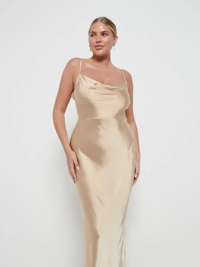 Pretty Lavish Satin Bridesmaid Dresses Keisha Maxi Bridesmaid Dress Bronze 8211 Women
