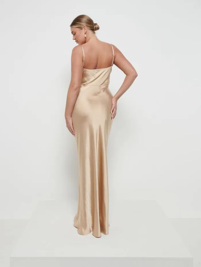 Pretty Lavish Satin Bridesmaid Dresses Keisha Maxi Bridesmaid Dress Bronze 8211 Women
