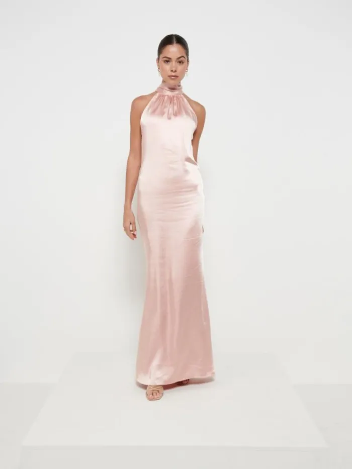 Pretty Lavish Satin Bridesmaid Dresses Odelle Maxi Bridesmaid Dress Blush 8211 Women