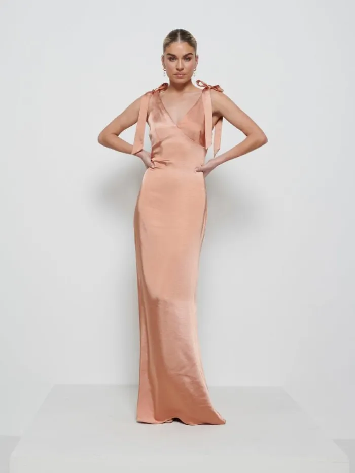 Pretty Lavish Satin Bridesmaid Dresses Piper Tie Maxi Bridesmaid Dress Matte Cinnamon 8211 Women Pretty Lavish Satin Bridesmaid Dresses Piper Tie Maxi Bridesmaid Dress Matte Cinnamon 8211 Women