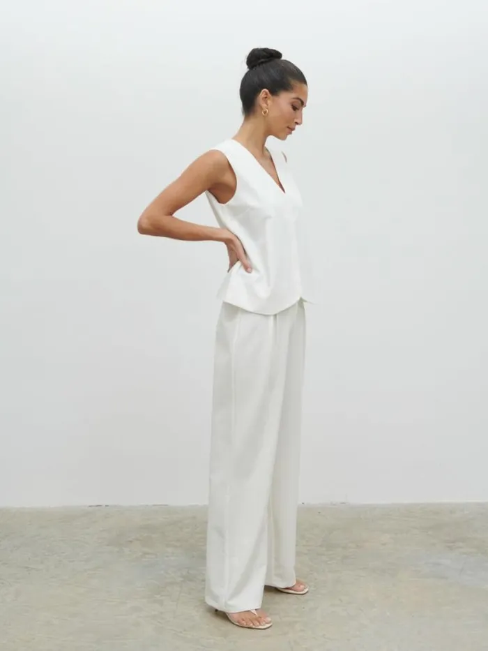 Pretty Lavish Tops Taya Tailored Waistcoat Cream 8211 Women