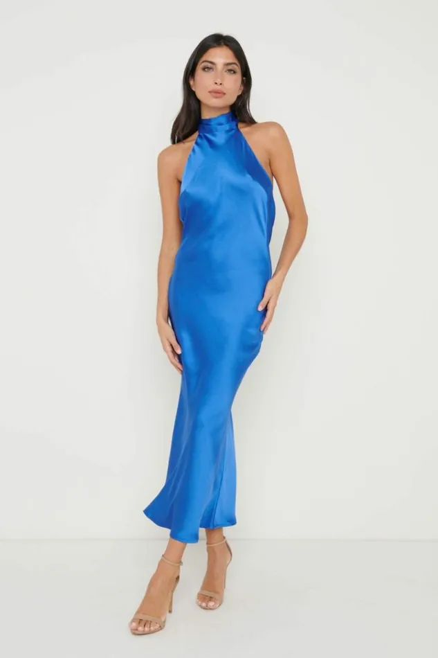 Pretty Lavish Wedding Guest Raleigh Recycled Cowl Back Midaxi Dress Blue 8211 Women Pretty Lavish Wedding Guest Raleigh Recycled Cowl Back Midaxi Dress Blue 8211 Women