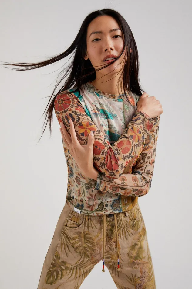 Print Patchwork Tshirt Women Desigual Tshirts