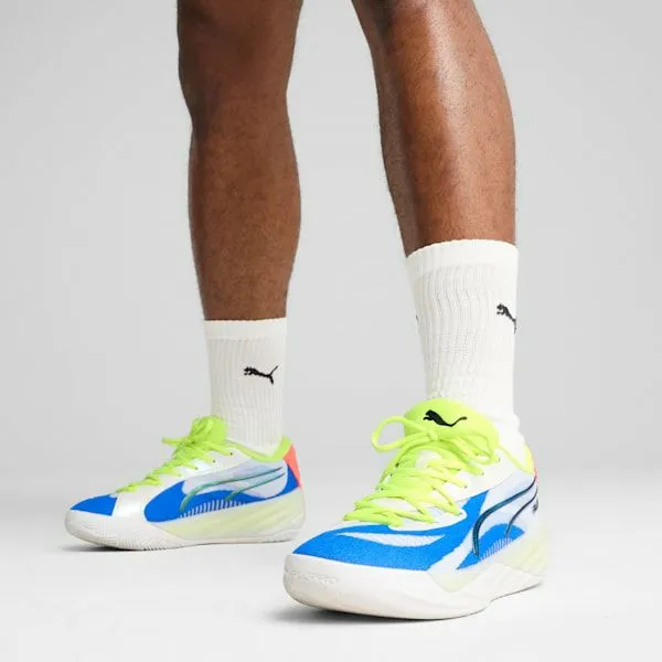 Puma Basketball AllPro NITRO 039s Basketball Shoes Puma Whiteyellow Alertpink Alert 8211 Men