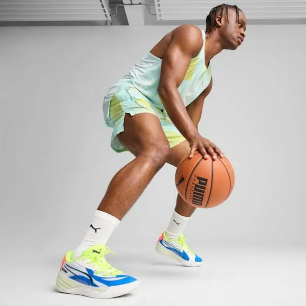 Puma Basketball AllPro NITRO 039s Basketball Shoes Puma Whiteyellow Alertpink Alert 8211 Men