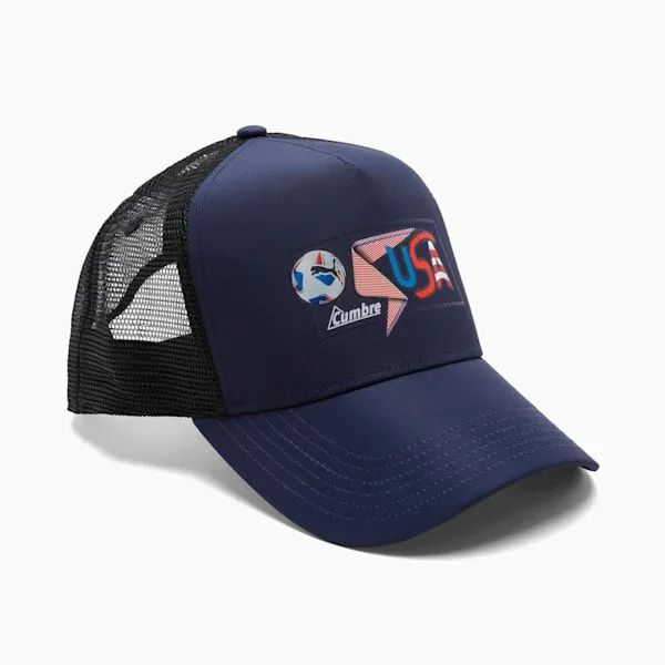 Puma Hats and Beanies CONMEBOL Copa Amrica 03924 Soccer Trucker Hat Club Navyusa 8211 Women
