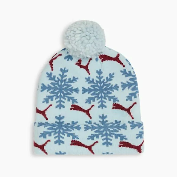 Puma Hats and Beanies Fair Isle Pom Pom Snowflake Beanie Lt Pastel Blue 8211 Women