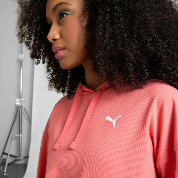 Puma Hoodies and Sweatshirts ESS ELEVATED Comfort Rib Hoodie Peach Frost 8211 Women Puma Hoodies and Sweatshirts ESS ELEVATED Comfort Rib Hoodie Peach Frost 8211 Women