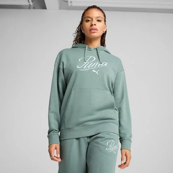 Puma Hoodies and Sweatshirts Essentials Script 039s Comfort Hoodie Green Moon 8211 Women Puma Hoodies and Sweatshirts Essentials Script 039s Comfort Hoodie Green Moon 8211 Women