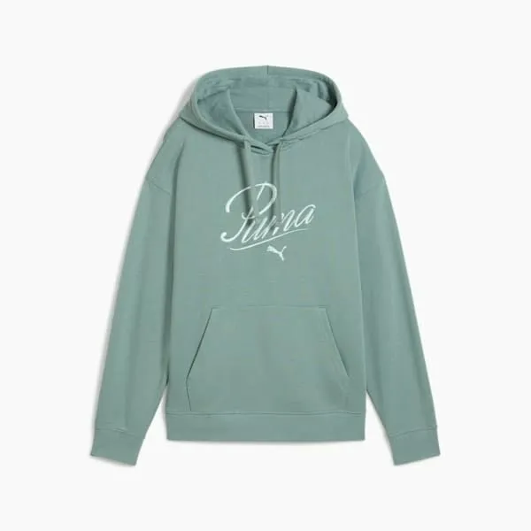 Puma Hoodies and Sweatshirts Essentials Script 039s Comfort Hoodie Green Moon 8211 Women Puma Hoodies and Sweatshirts Essentials Script 039s Comfort Hoodie Green Moon 8211 Women