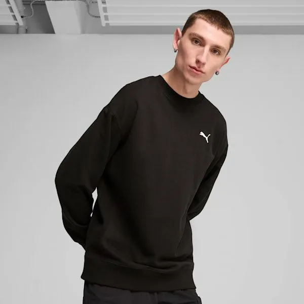 Puma Hoodies and Sweatshirts WARDROBE ESSENTIALS 039s Relaxed Crew Puma Black 8211 Men Puma Hoodies and Sweatshirts WARDROBE ESSENTIALS 039s Relaxed Crew Puma Black 8211 Men