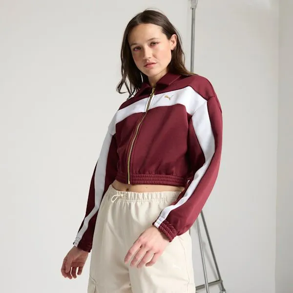 Puma Jackets and Outerwear PUMA 039s Relaxed Crop Track Jacket Ruby Shimmer 8211 Women Puma Jackets and Outerwear PUMA 039s Relaxed Crop Track Jacket Ruby Shimmer 8211 Women